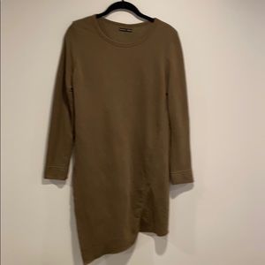 Olive Zara tunic sweatshirt with asym hem and slit